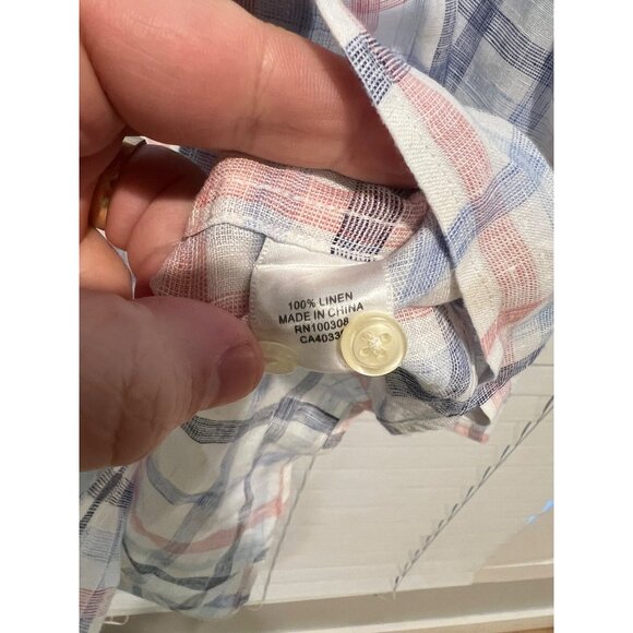 Peter Millar 100% Linen Long Sleeve Button Up Shirt - Size -‎ XL - Picture 3 of 4